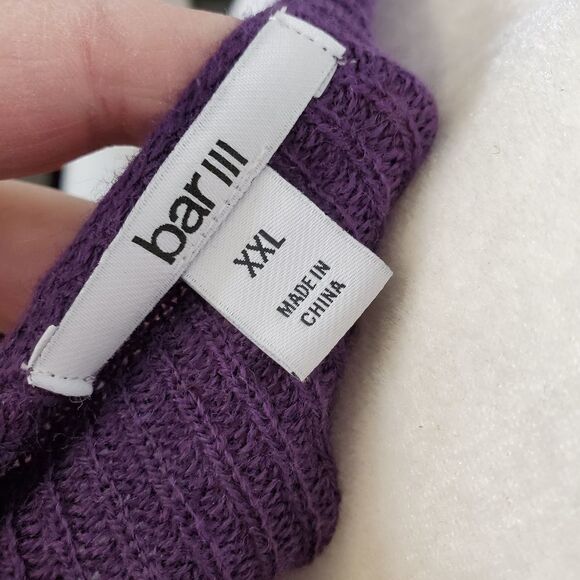 NEW BAR III purple sweater faux wrap surplice off shoulder XXL - Picture 6 of 8